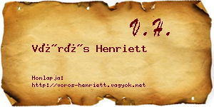 Vörös Henriett névjegykártya