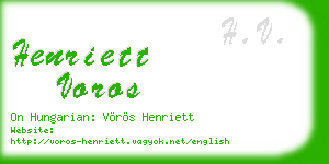 henriett voros business card