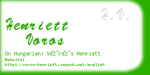 henriett voros business card